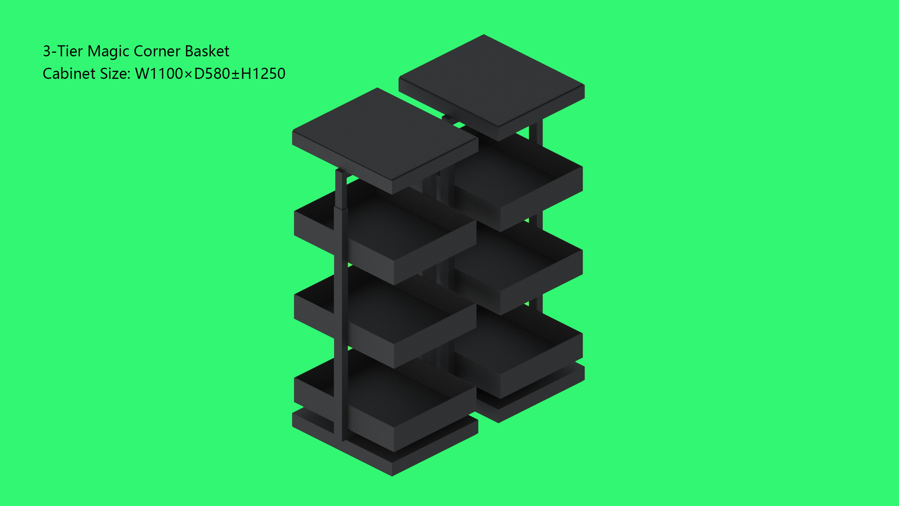 Three-tier Magic Corner Basket-D