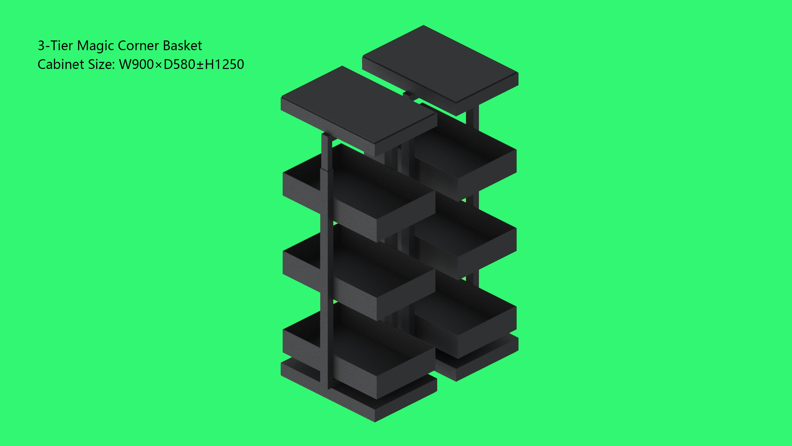 Three-tier Magic Corner Basket-D